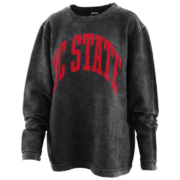 Black Ladies Comfy Cord Crew - NC S